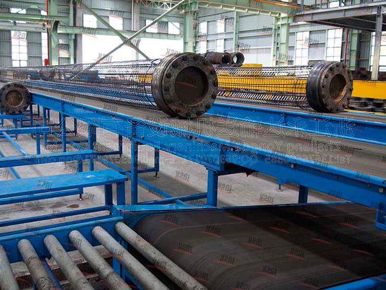 Steel cage conveyor line